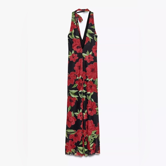 🔥🔥Zara Floral print tulle  scarf Dress - Picture 8 of 8